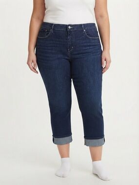 SIGNATURE BY LEVI STRAUSS Mid Rise Capri Jeans 20 2X Dark Wash EUC